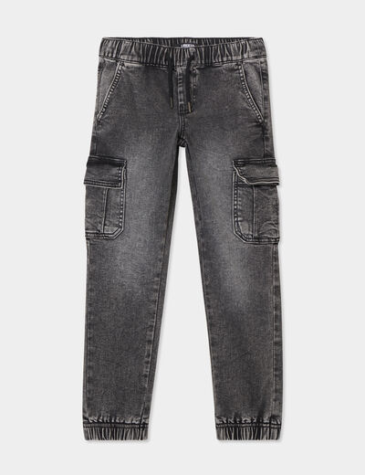 Jeans battle bas resserr&eacute; denim noir gar&ccedil;on
