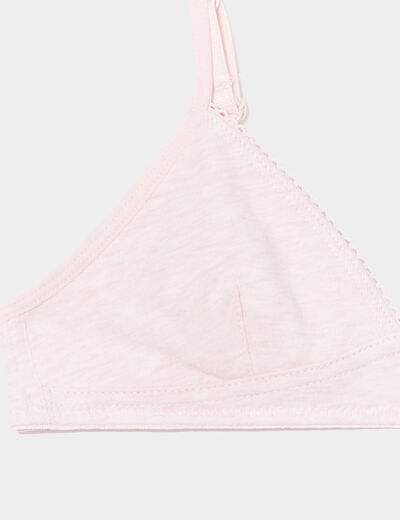 Lot de 2 soutiens-gorge triangle coton rose clair fille