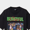 T-shirt manches courtes coton Katseye noir fille