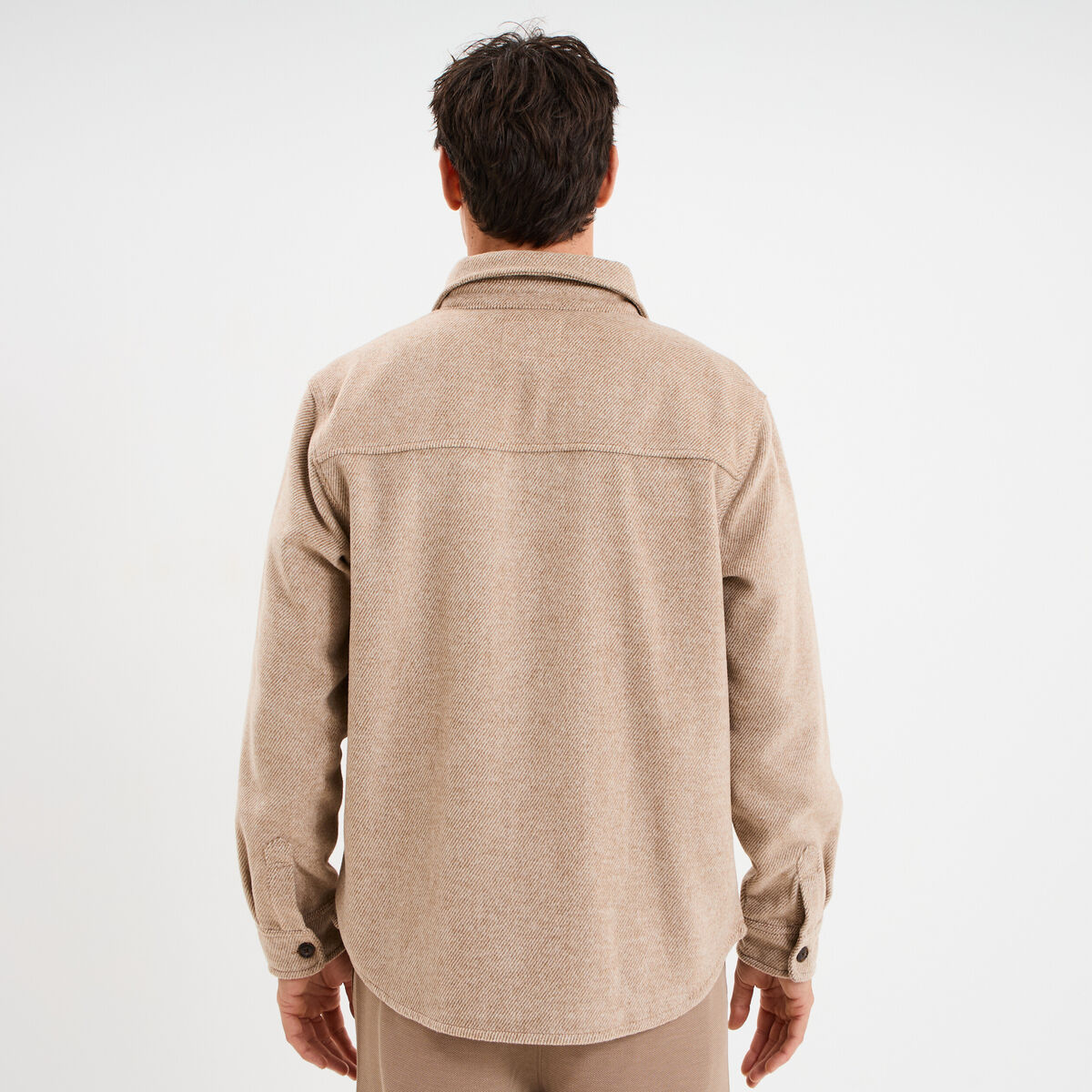 Surchemise manches longues beige moyen homme