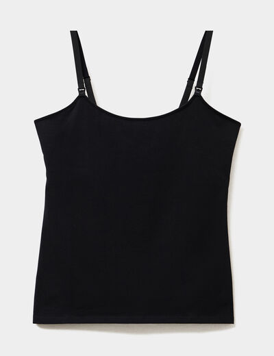 Débardeur allaitement brassière intégrée noir femme maternité
