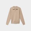 Pull col polo manches longues beige homme