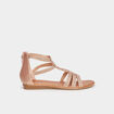Sandales brides tress&eacute;es strass Claudia rose champagne femme