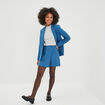 Jupe-short portefeuille avec boucle bleu foncé femme