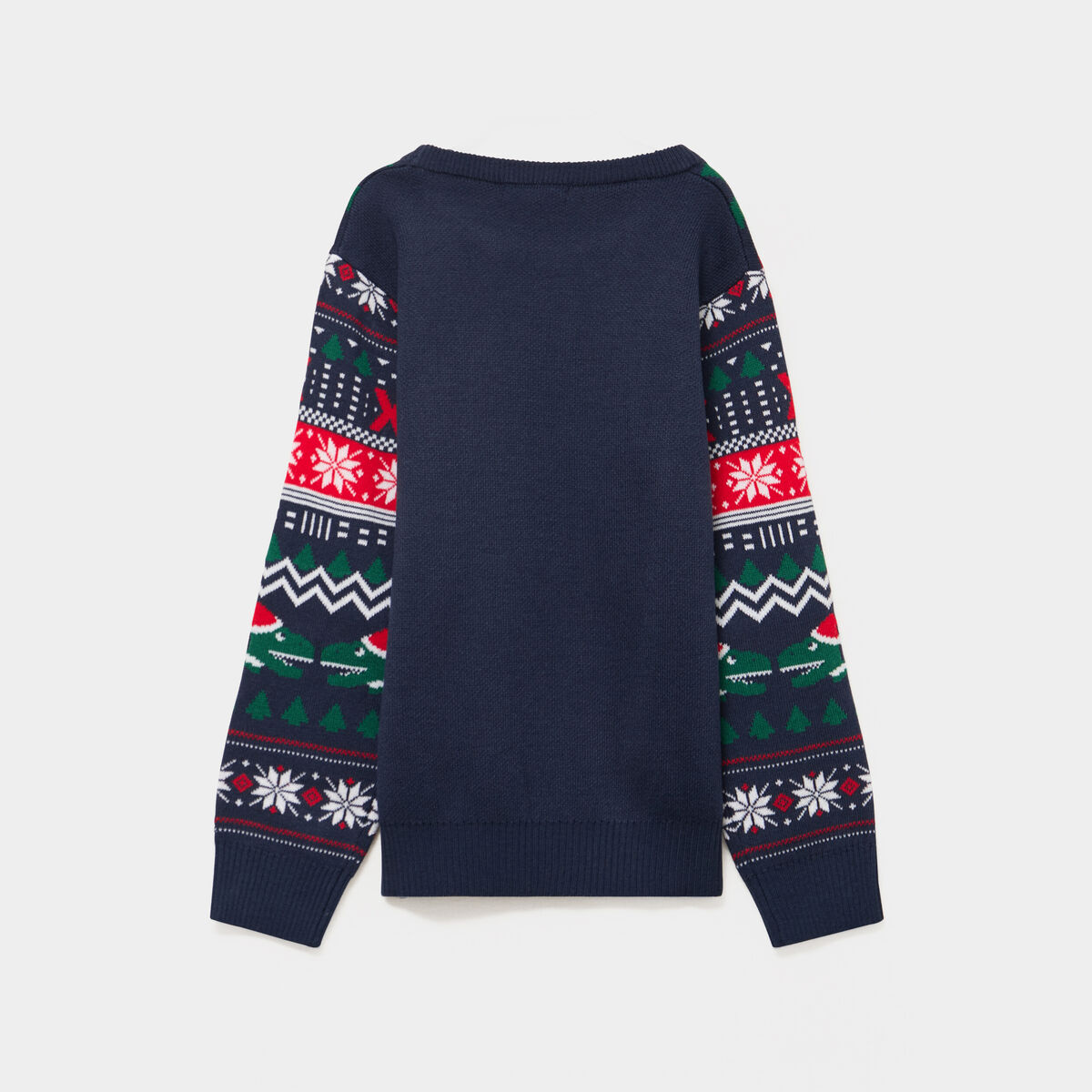 Pull de No&euml;l col rond bleu marine gar&ccedil;on