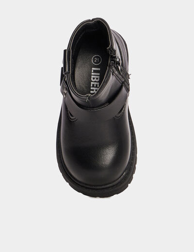 Bottines crantées avec boucles Liberto noir bébé fille