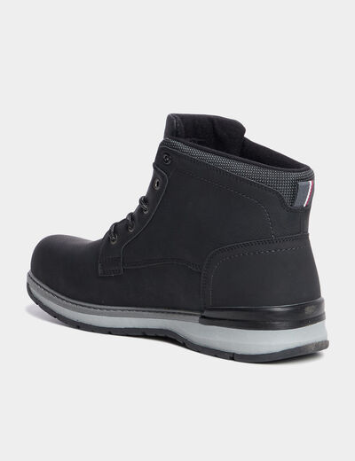 Bottines montantes &agrave; lacets noir homme