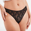 String avec dentelle noir femme