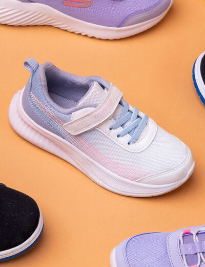 Baskets running &agrave; scratchs blanc fille