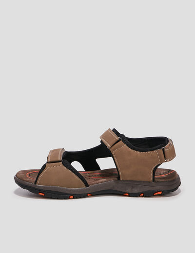 Sandales à scratchs beige homme