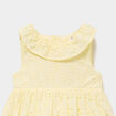 Robe &eacute;vas&eacute;e broderie anglaise coton jaune clair b&eacute;b&eacute; fille