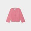Gilet boutonné bord festonné coton vieux rose bébé fille