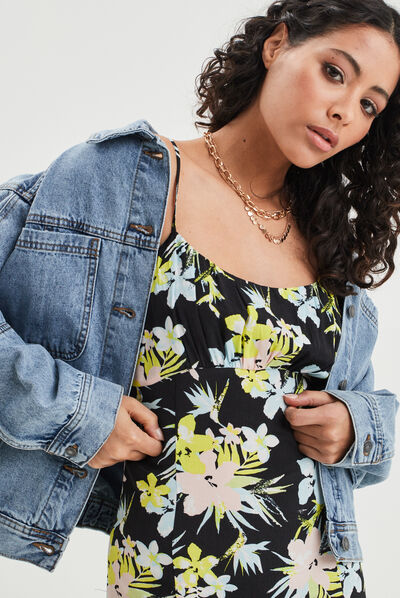 Veste en jean ample boutonnée denim triple stone femme