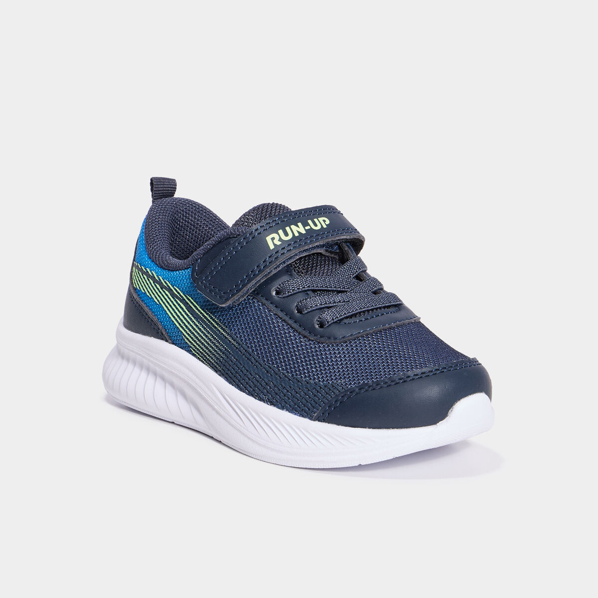 Baskets running à scratchs bleu garçon
