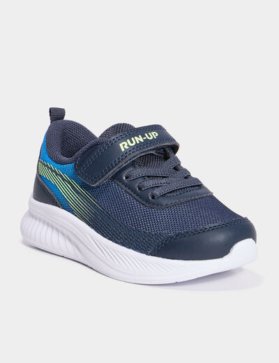 Baskets running à scratchs bleu garçon