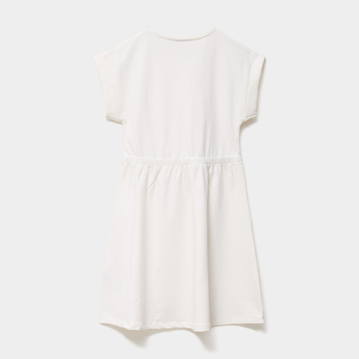 Robe &agrave; sequins manches courtes ivoire fille