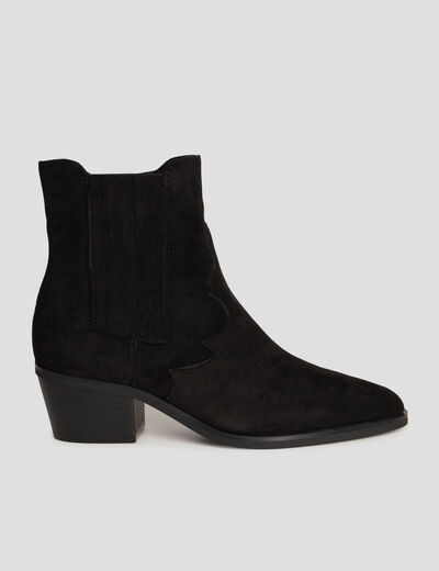 Bottines santiags à talons noir femme