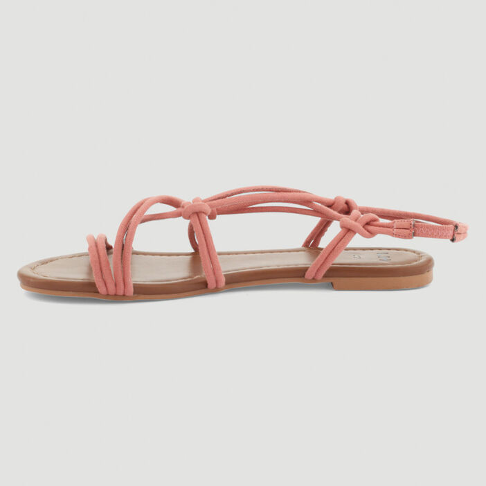 Sandales lanières nouées femme rose