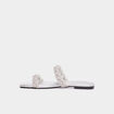 Mules brides tress&eacute;es strass Mosquitos gris argent femme