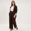 Veste courte col ch&acirc;le oversize marron fonc&eacute; femme grande taille