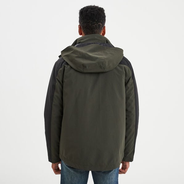 veste a capuche effet 3 en 1 trappeur vert kaki homme Veste à capuche effet 3-en-1 Trappeur vert kaki homme