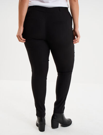 Pantalon slim noir femme grande taille