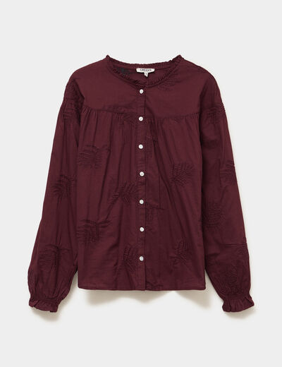 Chemise Henley boutonnée à manches courtes et col en V pour femme, chemisiers d'été décontractés et tendance avec poche, violet, M