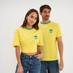 T-shirt maillot de football Br&eacute;sil coton jaune mixte