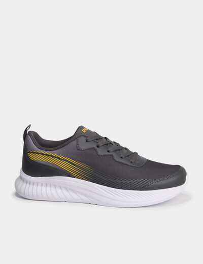 Baskets running à scratchs gris homme