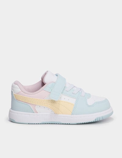 Baskets &agrave; scratchs Puma Rebound Slam bleu pastel fille