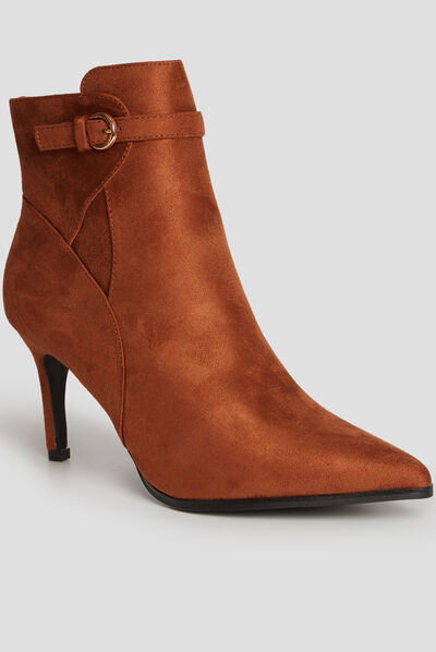 Bottines boucles et talons aiguilles marron femme