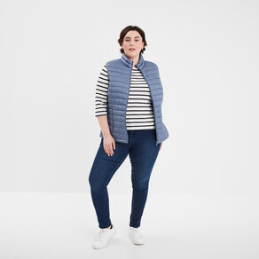 doudoune legere droite deperlante bleu gris femmegt Doudoune légère droite déperlante bleu gris femme grande taille