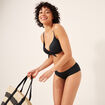Shorty bas de maillot de bain textur&eacute; noir femme