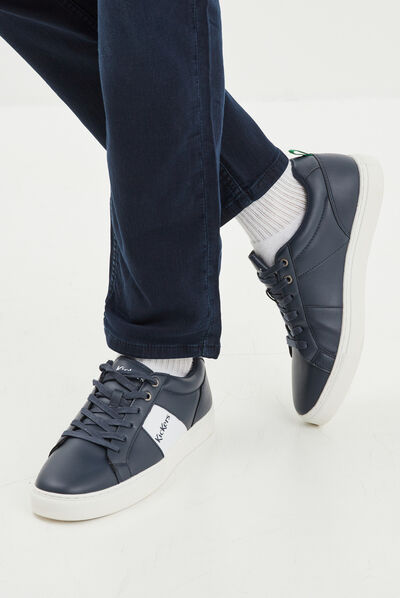 Tennis basses à lacets Kickers Reverse bleu marine homme