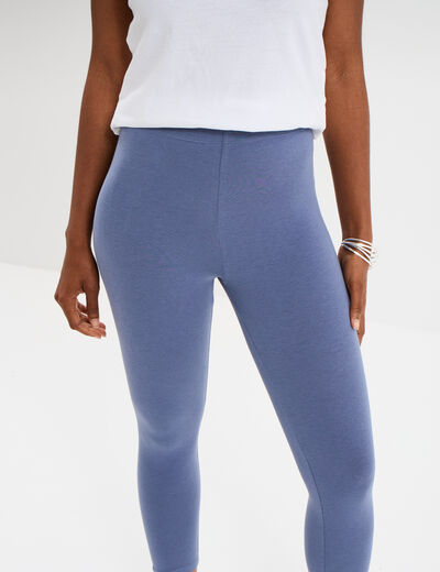 Legging 7/8ème taille élastiquée bleu gris femme