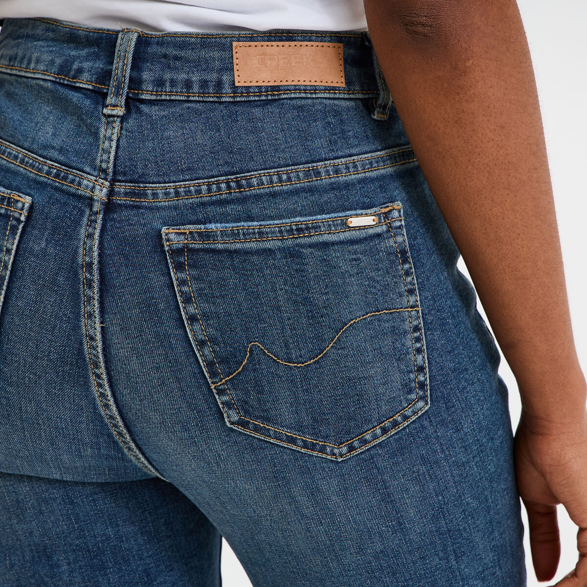 Jeans slim taille haute denim dirty femme