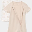 Lot 2 combishorts manches courtes coton taupe b&eacute;b&eacute;