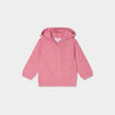 Sweat zipp&eacute; &agrave; capuche molletonn&eacute; vieux rose b&eacute;b&eacute; fille