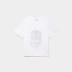 T-shirt col rond manches courtes imprim&eacute; blanc femme