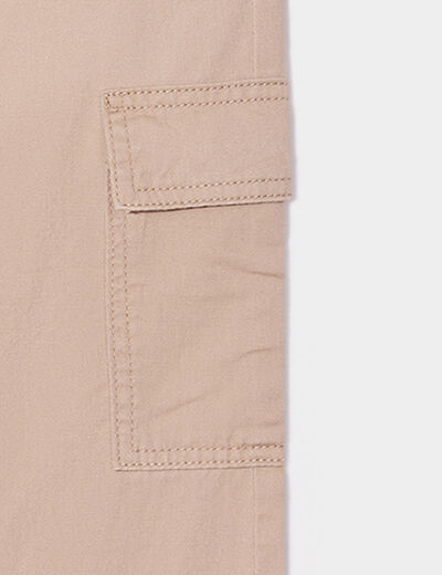 Pantalon cargo taille élastiquée marron clair garçon