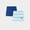 Lot de 2 shorts coton bleu turquoise bébé garçon