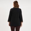 Pull effet 2-en-1 avec manches 3/4 vert kaki femme grande taille