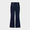 Jean flare &agrave; pont denim brut femme