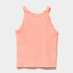D&eacute;bardeur c&ocirc;tel&eacute; col rond coton orange corail fille