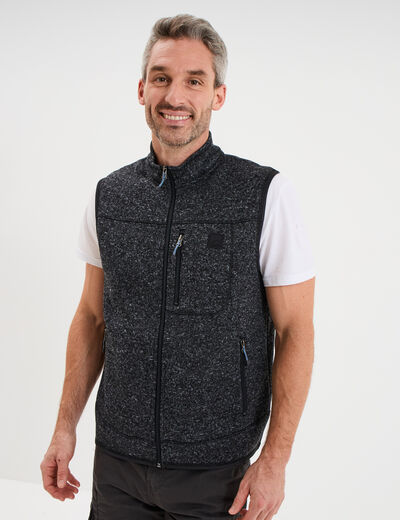 Gilet sans manches col montant gris fonc&eacute; homme