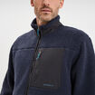 Veste effet sherpa zipp&eacute;e 3 poches bleu fonc&eacute; homme