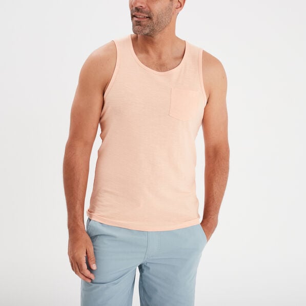debardeur droit 1 poche coton creeks rose homme Débardeur droit 1 poche coton Creeks rose homme