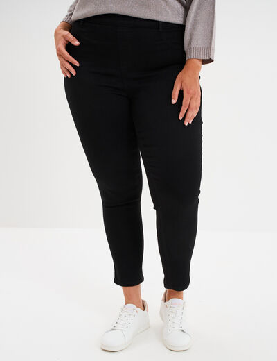 Jegging avec passants taille haute denim noir femme grande taille
