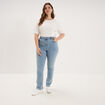 Jeans droit taille haute denim triple stone femme grande taille