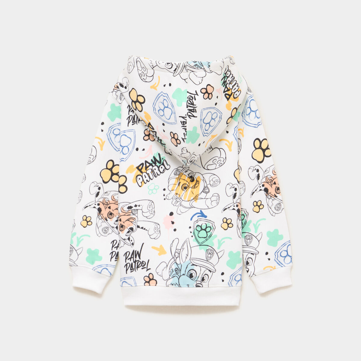 Sweat zipp&eacute; &agrave; capuche Pat Patrouille blanc gar&ccedil;on